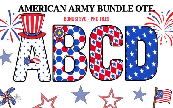 American 4th of July Bundle: Patriotic Typography