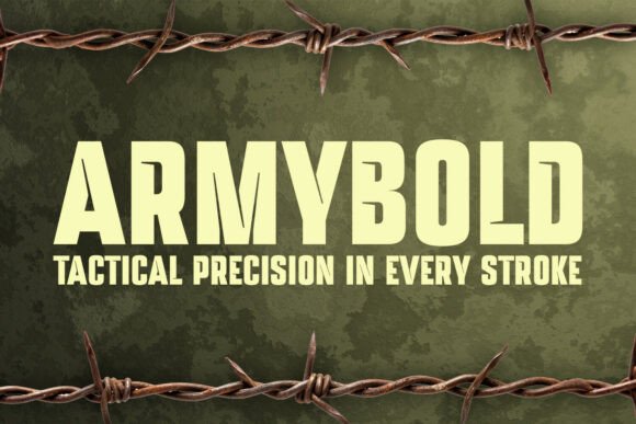 Armybold: Strong Military Stencil Font for Tactical Designs