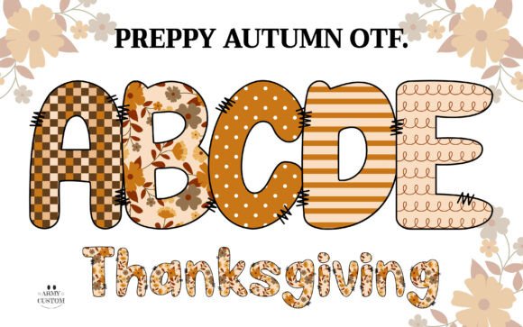Preppyfall3 Checkered: A Cozy Patchwork Font for Autumn