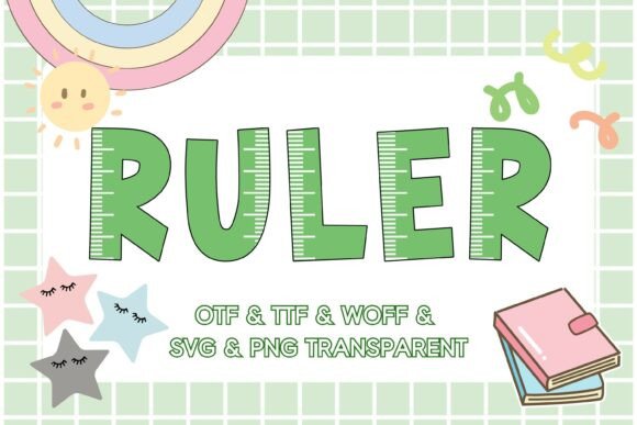 Ruler Font: Playful Green Ruler Design for Creative Projects